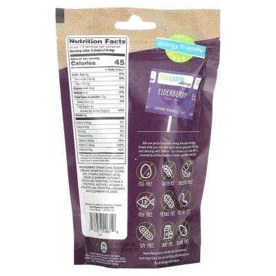 YumEarth, органические леденцы с бузиной,Organic Elderberry, 15 леденцов