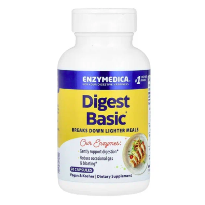 Enzymedica, Digest Basic, Пищеварительные ферменты, 90 капсул