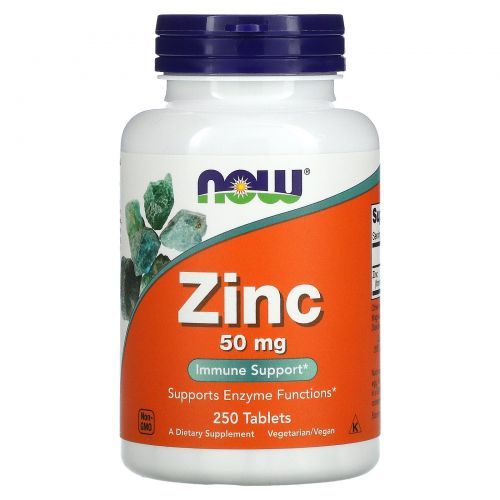 NOW Foods, Цинк 50мг, Zinc, 250 таблеток