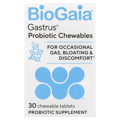 BioGaia, Gastrus, Пробиотики для оптимального здоровья кишечника, мандарин, 30 таб