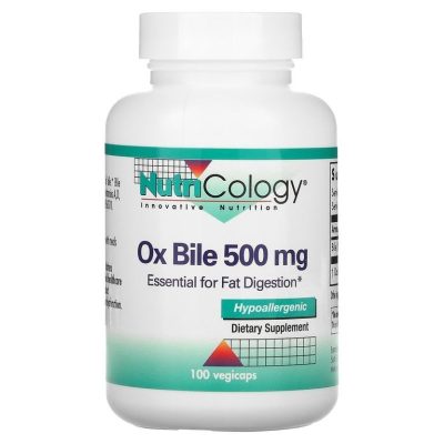 Nutricology, Ox Bile, бычья желчь, 500 мг, 100 капсул