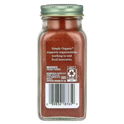 Simply Organic, Паприка, paprica, 84 гр