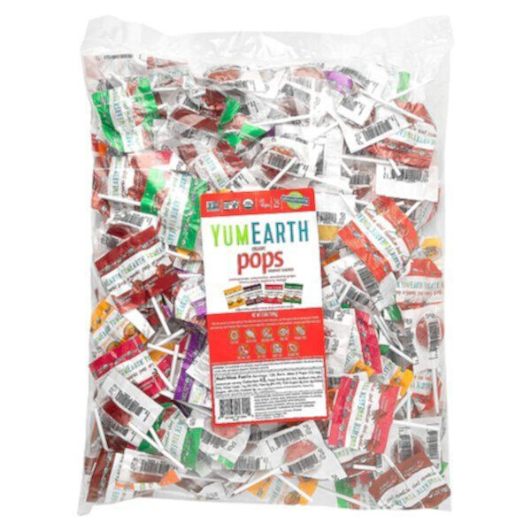 YumEarth, Organic Pops, Органические леденцы на палочке, ассорти, 1588 г