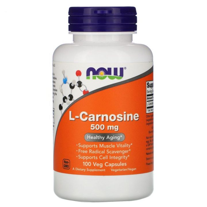 Now Foods, L-Карнозин, L-Carnosine, 500 мг, 100 капсул