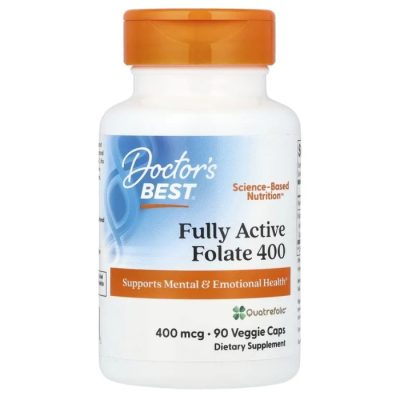 Doctor's Best, Активный фолат, Fully Active Folate, 400 мкг, 90 вегетарианских капсул
