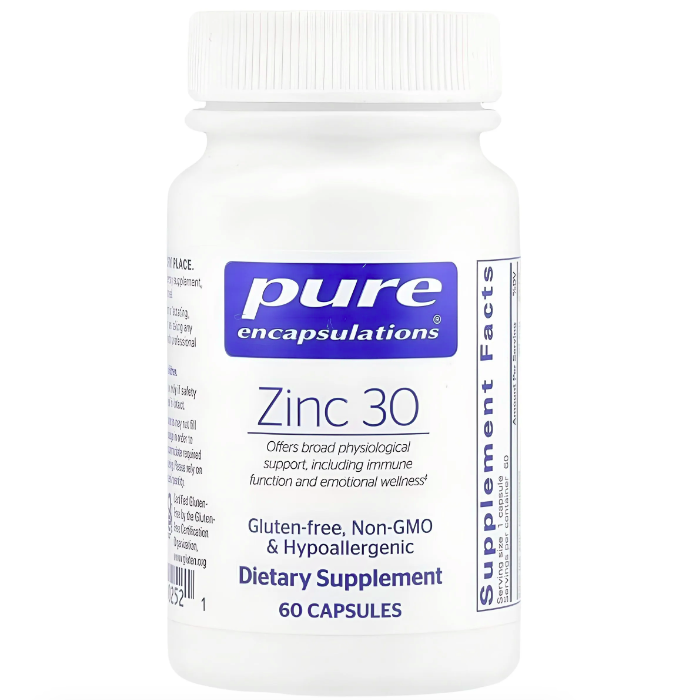 Pure Encapsulations, Zinc 30, Цинк пиколинат 30 мг, 60 капсул