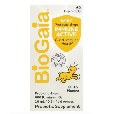 BioGaia, Baby Protectis Immune Active, капли для иммунитета, с пробиотиком и витамином D, 10 мл