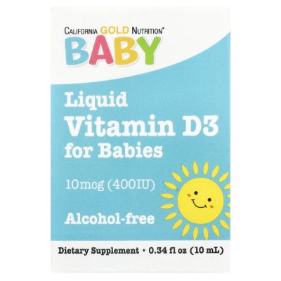 Витамин Д3 для детей, D3 California gold Nutrition, 400МЕ, 10мл