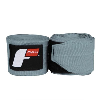 Fighting Semi-Elastic 180" Hand Wraps, Полуэластичные боксерские бинты для рук с застежкой-липучкой, цвет серый