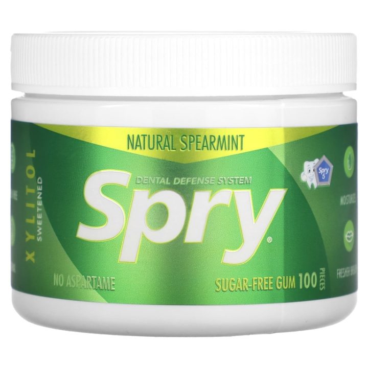 Xlear, Spry, жевательная резинка для защиты зубов, вкус мяты, Dental Defense System, 100 штук