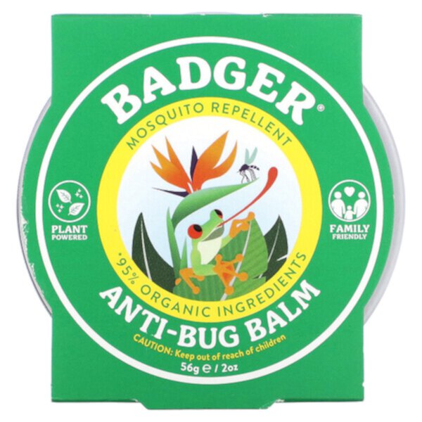 Badger Company, Anti-bug Бальзам для защиты от насекомых с цитронеллой и розмарином, 56 г