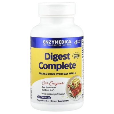 Enzymedica, Digest Complete, полная формула пищеварительных ферментов, 180 капсул