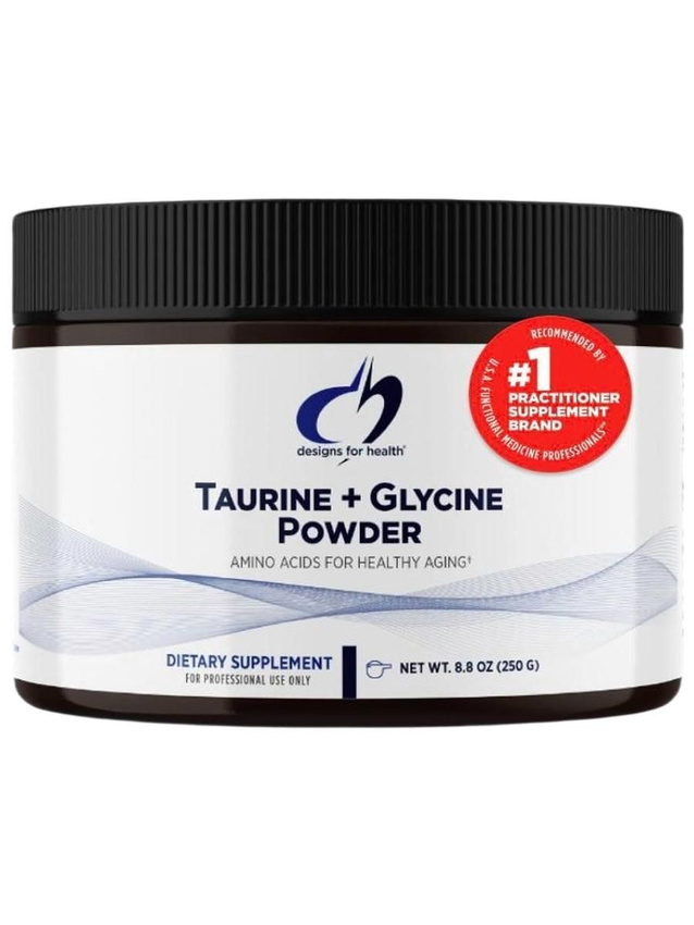 Designs for Health, Taurine+Glycine, порошок таурина и глицина, 250 г