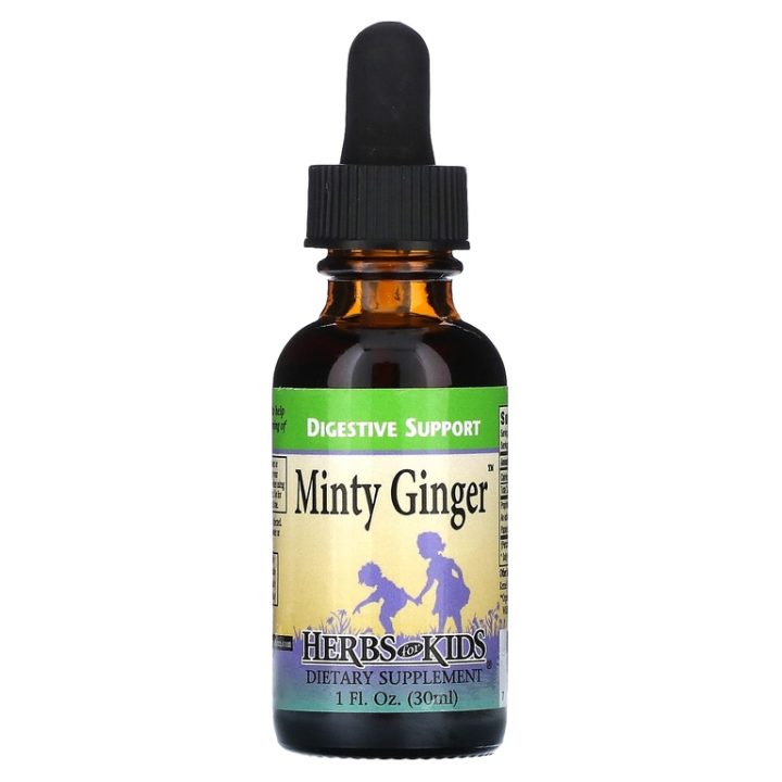 Herbs for Kids, Minty Ginger, Капли для пищеварения для детей от 1 года, мятный имбирь, 30 мл