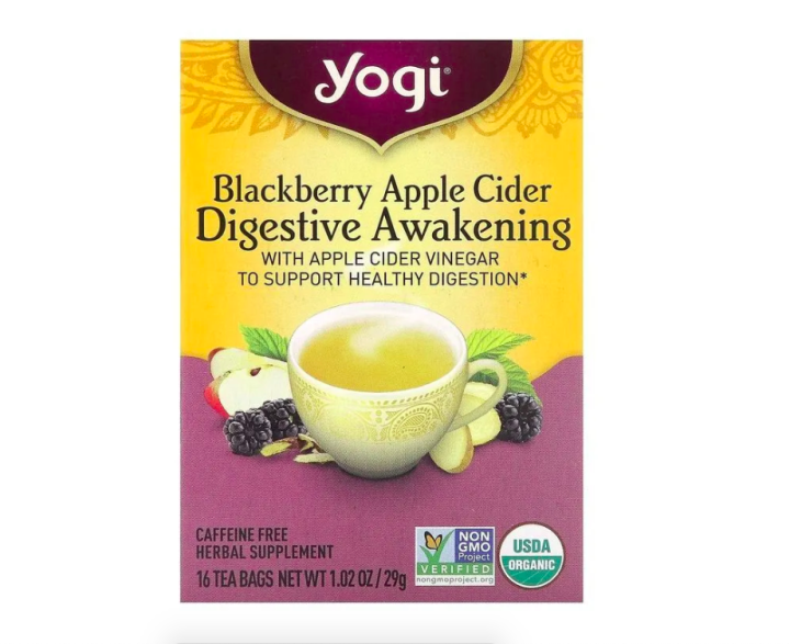 Yogi Tea, Чай для пищеварения с ежевикой и яблочным сидром, 16 чайных пакетиков, 29 г