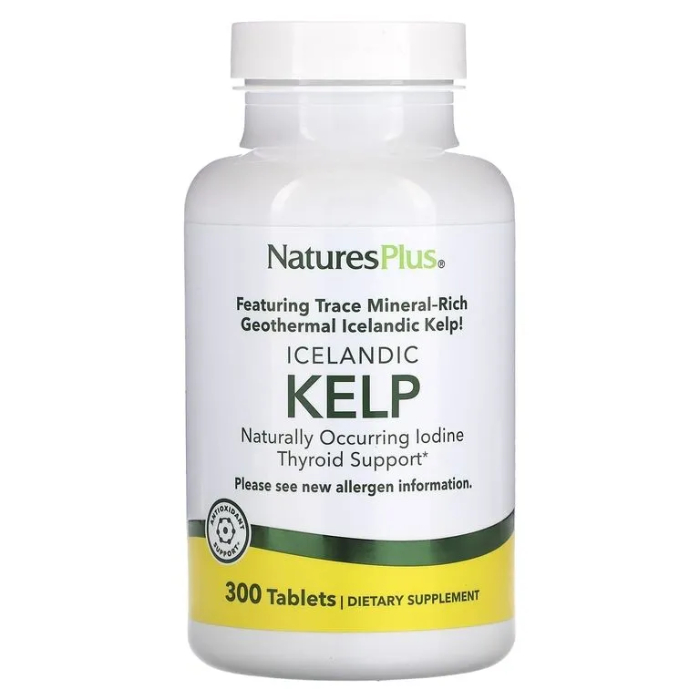 NaturesPlus, Исландский келп (ламинария), натуральный источник йода, 300 таблеток