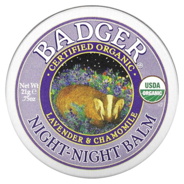 Badger Company, Night Balm, Бальзам для сна, для детей, лаванда и ромашка, 21 г