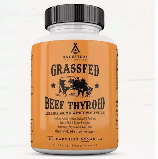 Ancestral Supplements, Вытяжка из говяж щитовид железы, Grass Fed Thyroid 180 капс