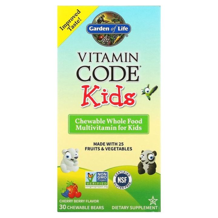Garden of Life, Vitamin Code, Мультивитамины для детей 4+, 30 жевательных медведей