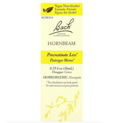Bach, Original Flower Remedies, Hornbeam, Граб, против тревожности и стресса, 10мл