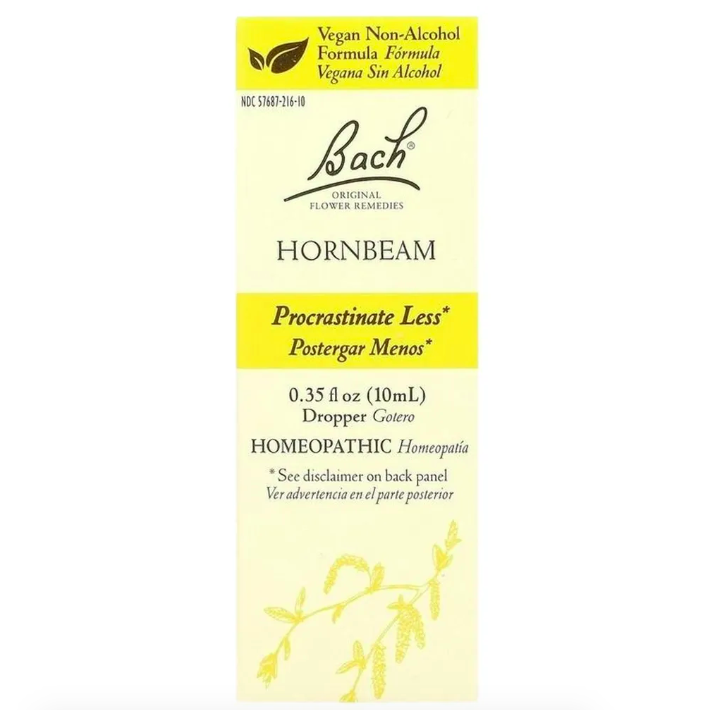 Bach, Original Flower Remedies, Hornbeam, Граб, против тревожности и стресса, 10мл