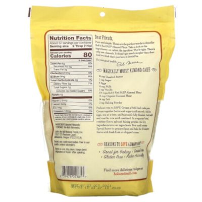 Bob's Red Mill, Натуральная миндальная мука высшего сорта, 453 г