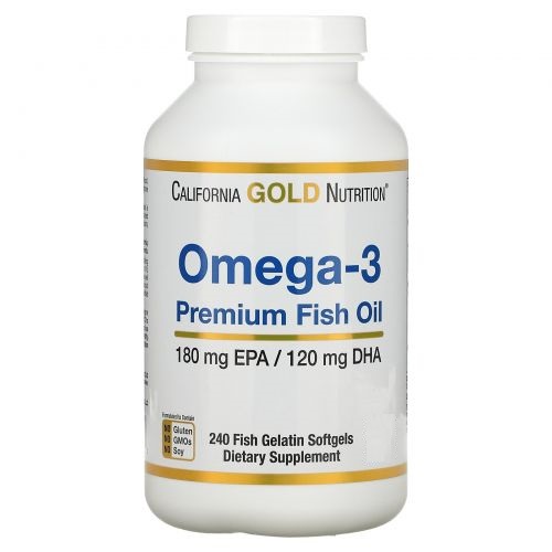 California Gold, Омега-3, Premium Fish Oil, 240 капсул