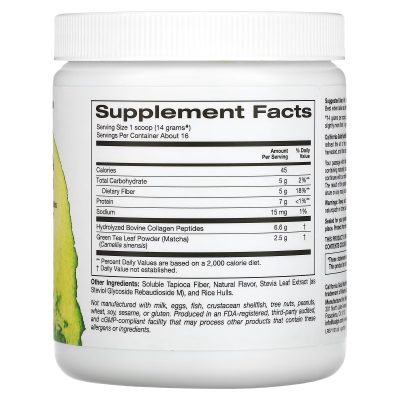 Matcha Collagen, матча с коллагеном, 227 г, California Gold
