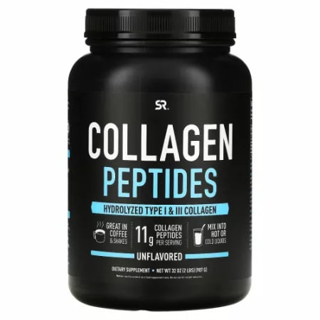 Collagen Peptides, Sports Research, Коллаген пептидный, без вкусовых добавок, 907гр