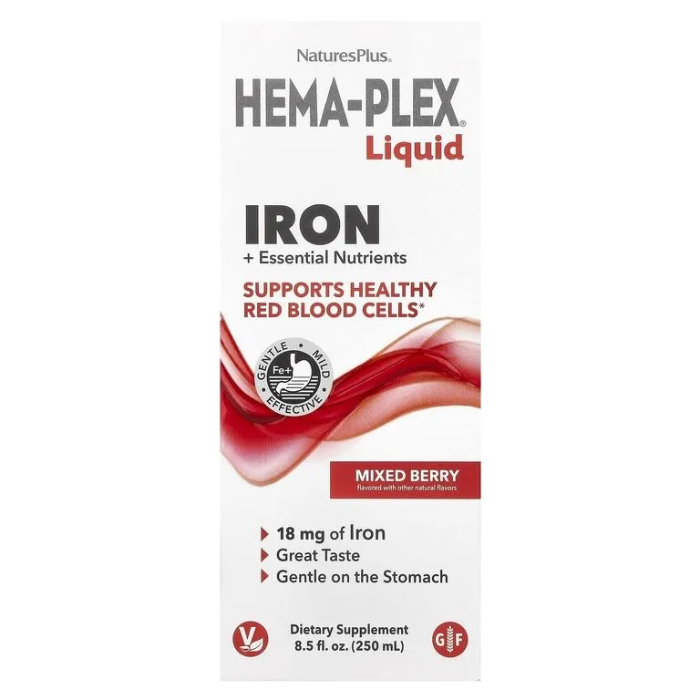 NaturesPlus, Hema-Plex Iron, Витаминный комплекс с железом, ягодный вкус, 250 мл