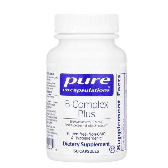 Pure Encapsulations, B-Complex Plus, витамины группы B, 60 капсул