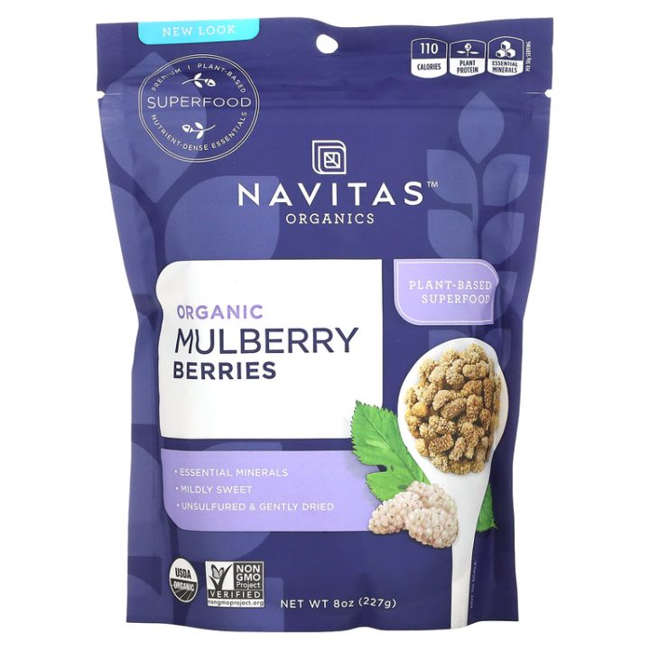 Navitas Organics, Органические ягоды шелковицы, без глютена, 227 г СРОК ДО 07/25
