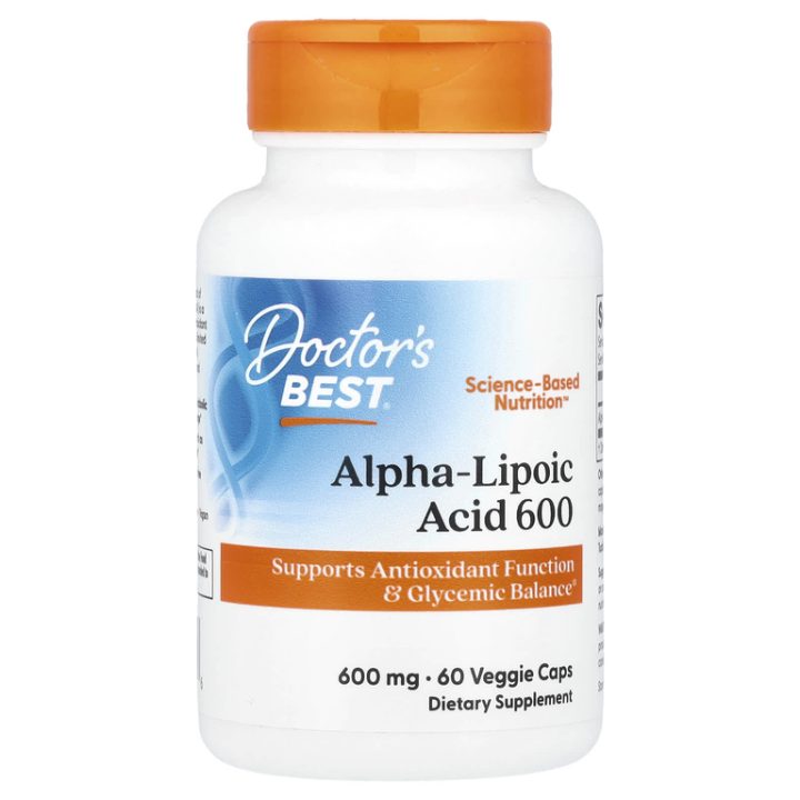 Doctor's Best, альфа-липоевая кислота (АЛК) 600 мг, Alpha-Lipoic Acid 600, 60 капсул