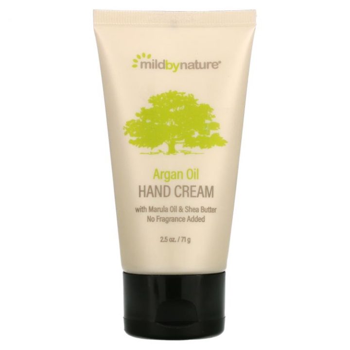 Mild By Nature, успокаивающий крем для рук с аргановым, марулы, кокосовым маслами, 71 г