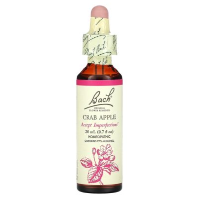 Bach, Original Flower Remedies, крабовое яблоко, от тревоги и навязчивых мыслей, Crab Apple, 20 мл