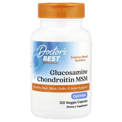 Doctor's Best, Глюкозамин+Хондротин+MSM с OptiMSM, 120 капсул