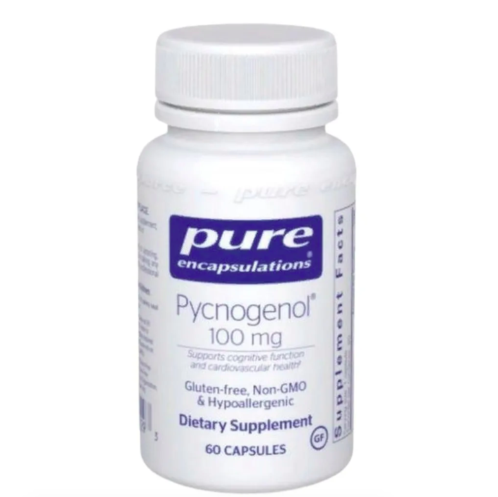 Pure Encapsulations, Пикногенол 100мг, антиоксидантный комплекс, 60 капсул - срок до 09/26