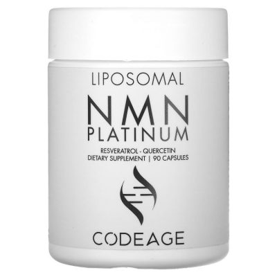 CodeAge, Liposomal NMN Platinum, ресвератрол, кверцетин, 90 капсул