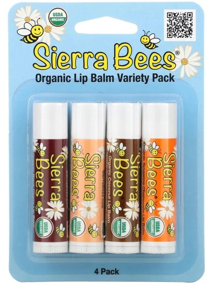 Sierra Bees, набор органических бальзамов для губ, Organic Lip Balm, 4 штуки