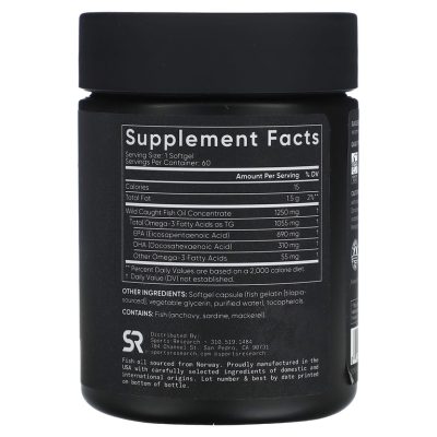Sports Research, Omega 3 Fish Oil, Рыбий жир с омега-3, тройной силы, 60 мягких таблеток