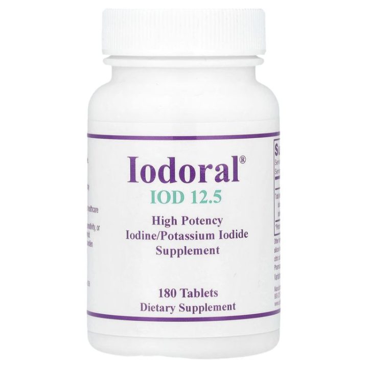 Optimox, Iodoral, Йод/йодид калия, Iodine/Potassium Iodide, 12,5 мг, 180 таблеток