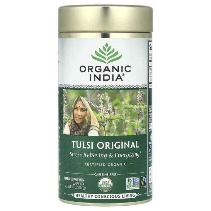 Organic India, Листовой травяной чай тулси, 100 г (3,5 унций)