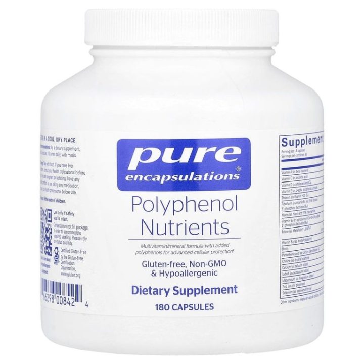 Pure Encapsulations, Полифенольные питательные вещества, Polyphenol, 180 капсул