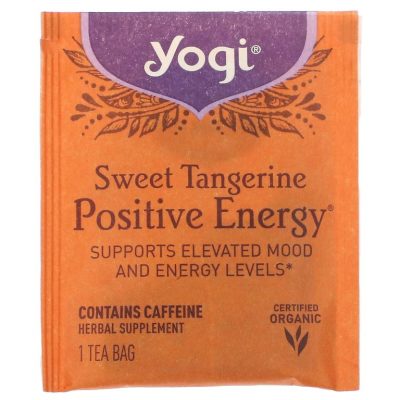Yogi Tea, Positive Energy, чай для энергии, сладкий мандарин, 16 чайных пакетиков