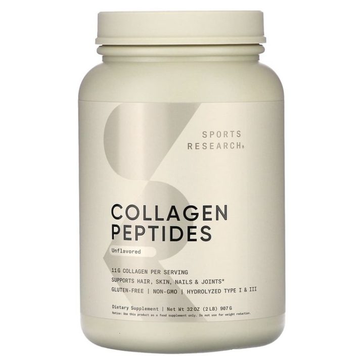 Sports Research, пептиды коллагена, Collagen Peptides, без вкусовых добавок, 907 г