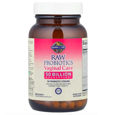 Garden of Life, RAW Probiotics, Vaginal Care, Пробиотики д/микрофлоры влагалища, 30 вег капс