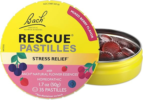 Bach, Rescue Pastilles, Пастилки для снятия стресса, ягодное ассорти, 35 шт, 50 г