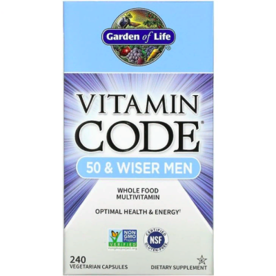 Garden of Life, Vitamin Code, мультивитамины для мужчин 50+, 240 капсул - срок до 05/26
