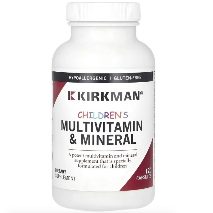 Kirkman, Childrens Multivitamin & Mineral, мультивитамины и минералы для детей, 120 капсул