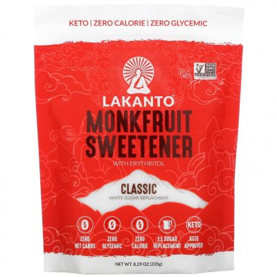 Lakanto, подсластитель из архата с эритритолом, классический, без калорий, 235 г